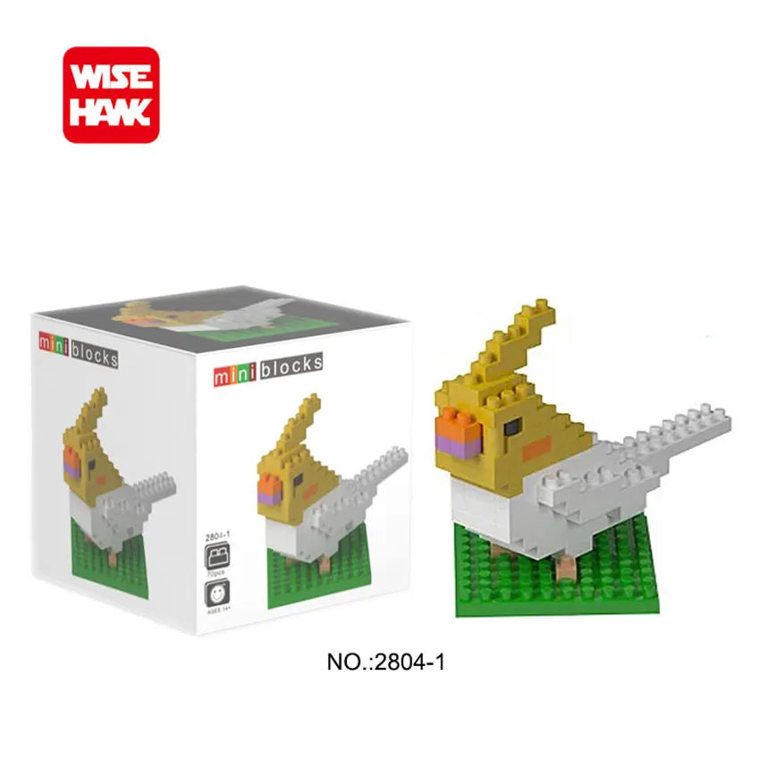 Wisehawk Animal Series Micro Bricks DIY Toys Set Giraffe Turtle Dog Mini Building Blocks Action Figures 3D Diamond Model