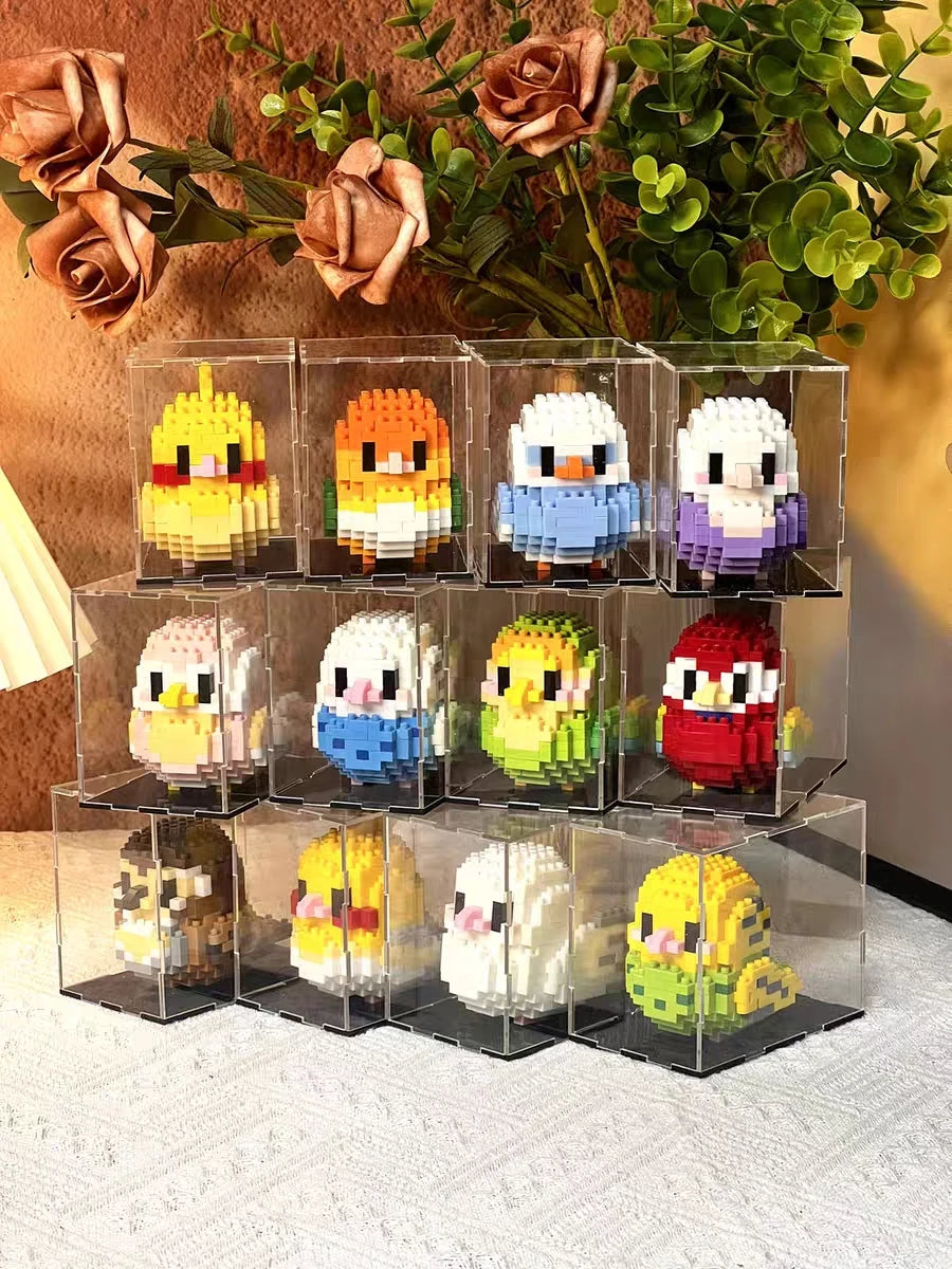 Cute Bird Series Miniature Building Block Bricks Parrot Children Micro Drill Building Block Birthday Gift Toys for Boys Girls