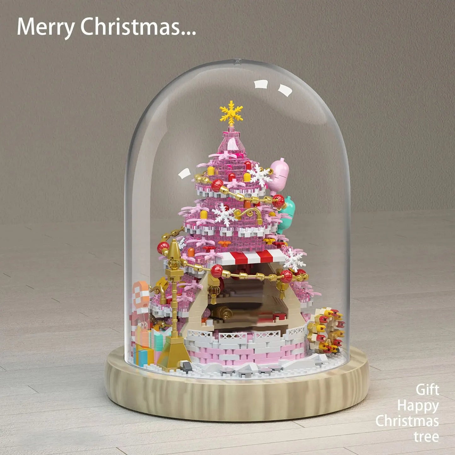 Christmas Series Building Blocks Santa Claus Photo Frame Christmas Tree Model Snowy House Music Box Bricks Adult Gifts Kids Toys