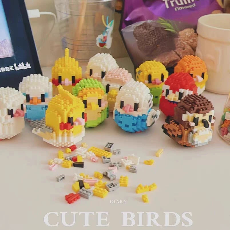 Cute Bird Series Miniature Building Block Bricks Parrot Children Micro Drill Building Block Birthday Gift Toys for Boys Girls