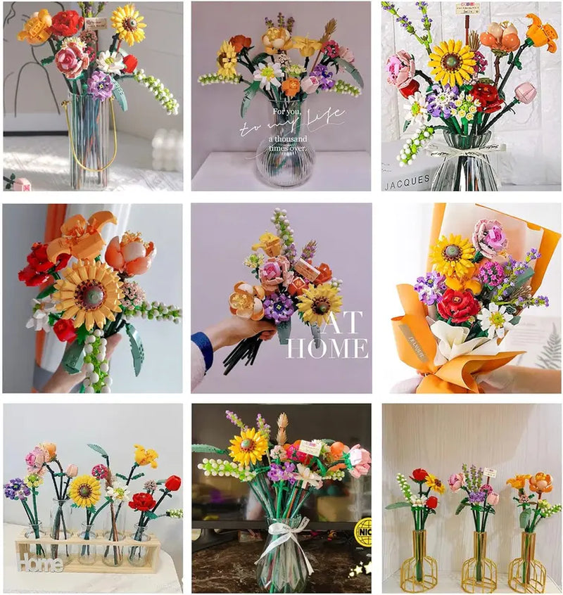 Mini Bricks Flower Bouquet