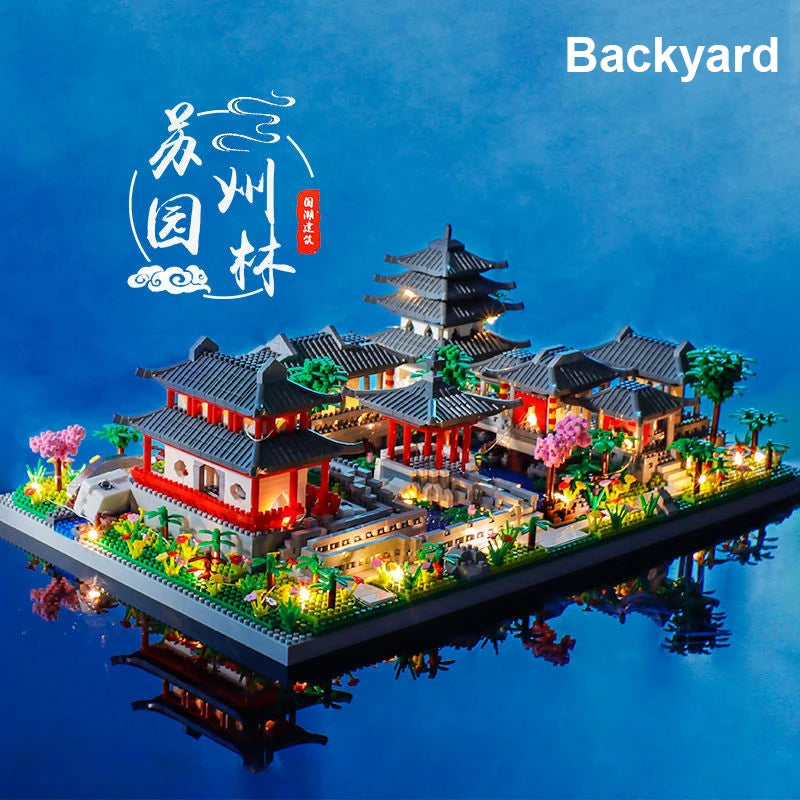 9234Pcs City Street View China Suzhou Garden Model Building Blocks Traditional Architecture Micro Block Bricks Adult Collection