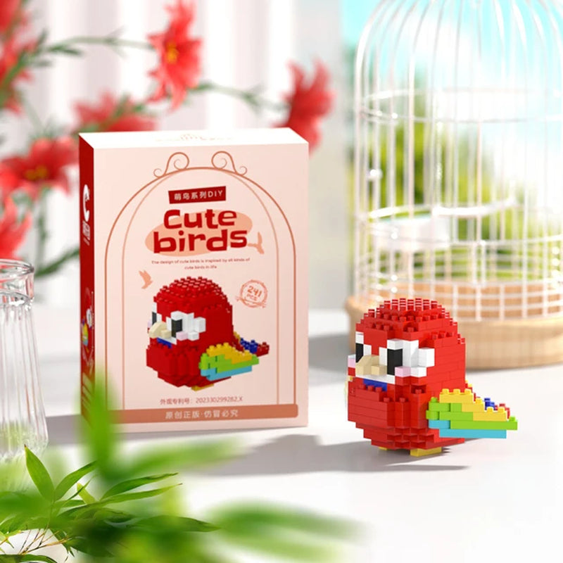 Cute Bird Series Miniature Building Block Bricks Parrot Children Micro Drill Building Block Birthday Gift Toys for Boys Girls